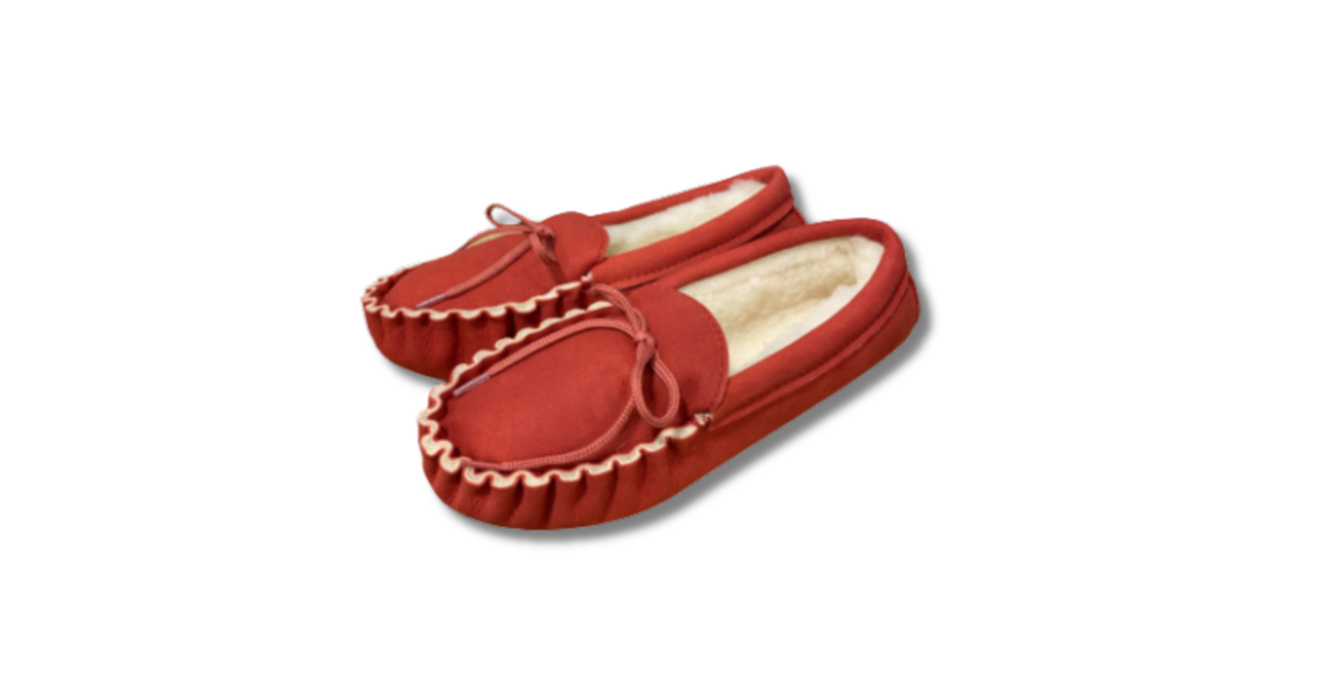 Mocassins en peau de mouton - Rouge - Femme/Chaussons Femme - Agnellina